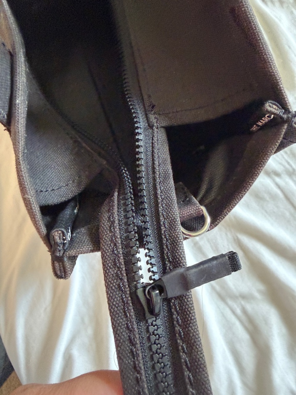 Marc Jacobs Black Canvas Tote Bag with Logo Strap - Picture 6 of 12